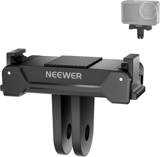 NEEWER Magnetic Mount Adapter Compatible with DJI Osmo Action 5 Pro 4 3, Quick Release Mount Base with Two Prong Connector for Tripods, Selfie Sticks, Vlogging Accessories, GP-73 by Neewer