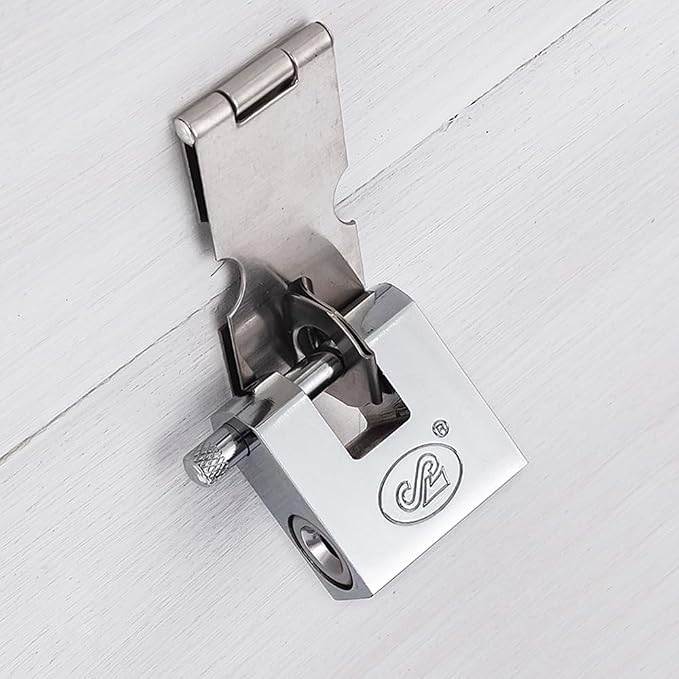 D-Shaped Big Heavy Duty Chrome-Plated Padlock with key,high security shipping container padlocks,bolt cutter proof lock,10mm Thick large padlock for outdoor,Waterproof and theft-proof chain lock(70mm) - Image 6