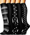 Compression Socks for Women & Men Circulation (6 Pairs) 15-20 mmHg is Best Support for Athletic Running,Nurse by Bluemaple