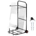 VEVOR Folding Chair Rack, 100 LBS Capacity, Heavy-Duty Chair Cart for Hanging 10 Chairs, Multi-Function Metal Chair Storage Dolly with Rubber Wheels, Push-Style Chair Holder, Matte Black by VEVOR