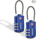 Kwikset TSA Approved Combination Luggage Lock with Cable, 2-Pack, Blue | Blue Pair Spots Your Bags Fast at Baggage Claim; Flexible Cable Shackle and Resettable Code, 1-3/16 in Body by Unknown