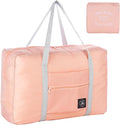 Foldable Travel Duffel Bag Tote Carry on Luggage Bag Spirit Airlines Personal item Sports Gym Bag Water Resistant Weekender Overnight Bags for Women and Men (Pink) by INVODA