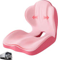 Memory Foam Seat Cushion with Lumbar Support Pillow for Truck Driver, Ergonomic L-Shaped Car Seat Cushion for Tailbone Pressure Relief, Non-Slip Chair Pad for Long Driving (Pink) by Serdyes