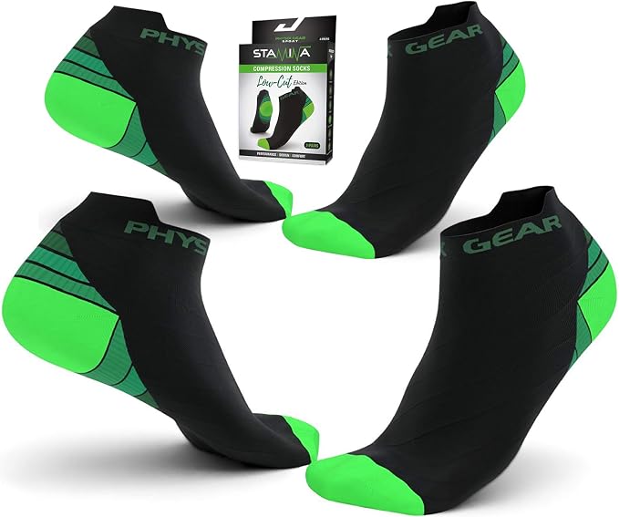 Physix Gear Short Compression Socks for Men & Women - Best Low Compression Socks Women & Men Ankle Socks with Arch Support - Image 2