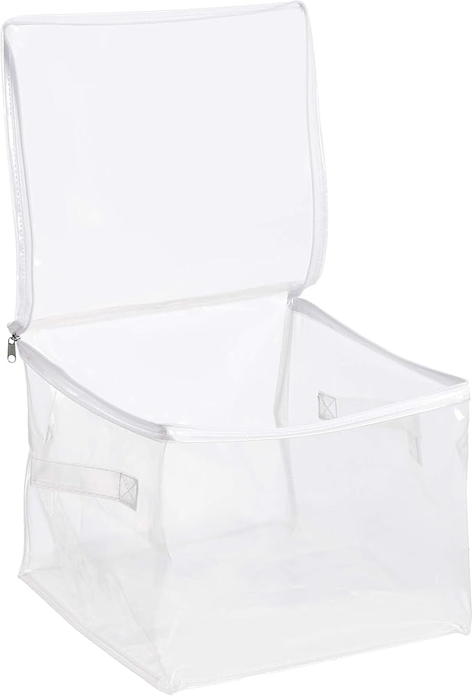 Amazon Basics Clear Zippered Storage Bags for Closet Organization, Stackable Clothing and Linen Storage Containers, 6-Pack - Image 3