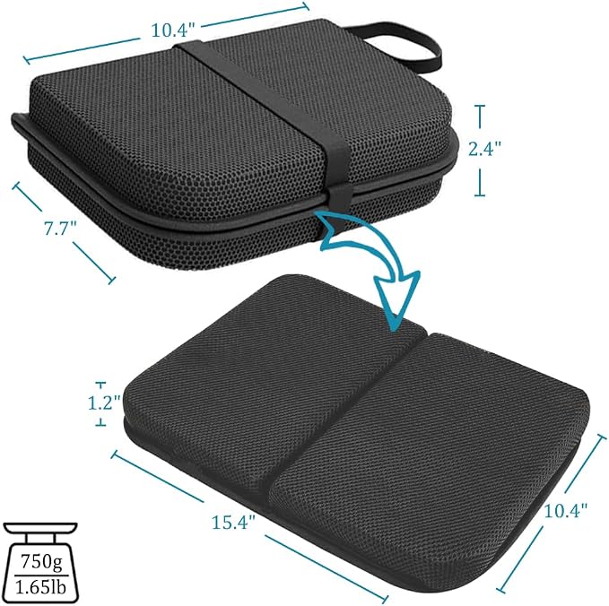 Gel Airplane Seat Cushion,Portable Travel Cushion for Long Sitting,Foldable seat Cushion for Airplane Seats, Office Chair, Camping, Bleachers, Flights, Commute - Image 2