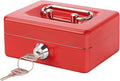 Small Cash Box with Lock and Slot - Jssmst Metal Coin Bank Piggy Bank for Adults and Kids, Red(SMCB0303N) by Jssmst