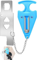 Portable Door Lock for Travel Door Lock Hotel Room Security Devices Apartment Jammer Additional Safety for Traveling Home College upgrade (Blue combination) by GINFH
