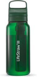 LifeStraw Go Series – BPA-Free Water Filter Bottle for Travel and Everyday use removes Bacteria, parasites and microplastics, Improves Taste, 1L Terrace Green | Plastic Water Filter Bottle for Travel and Everyday use removes Bacteria, parasites and mic... by LifeStraw