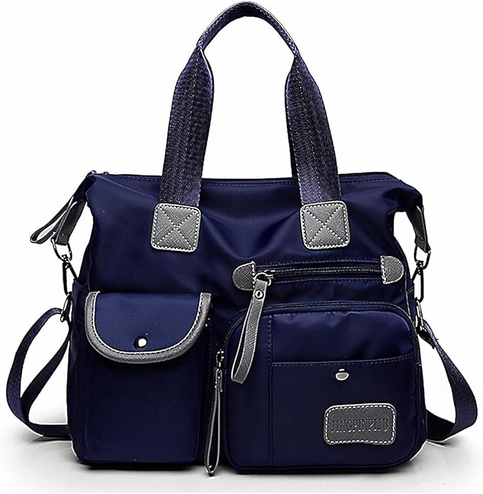 Tote Bag for Women,Multi Pockets Shoulder Handbag,Nurse Bag for Work,Large Cross body Purse,Fashion Nylon Top Handle Satchel by YouNuo