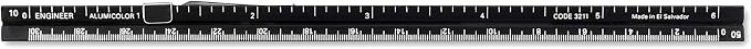 Alumicolor Aluminum Engineer Pocket Scale With Clip, 6IN, Black - Image 2