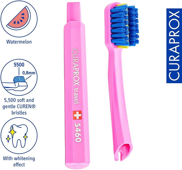 Curaprox Ortho Travel Set, Pink, Set with CS 5460 Ortho, Toothpaste, IDB | Curaprox 5460 Ortho Ultra-Soft Toothbrush, Interdental Brushes, BeYou Toothpaste, 9.5 x 6cm (3.7 x 2.3 inch), Swiss Oral Care - Image 3