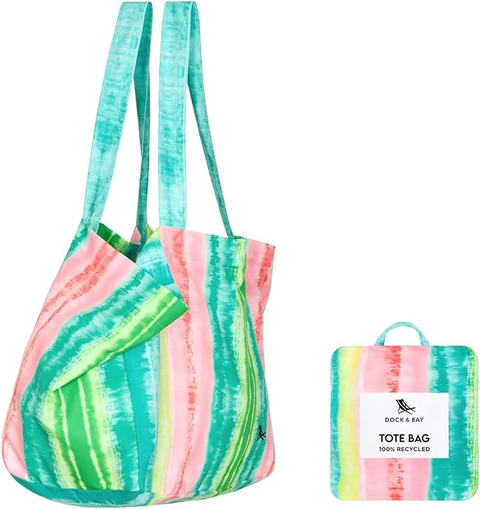 Dock & Bay Everyday Beach Tote Bag - Reusable Carrier Bag for Daily Use - Carries Up to 10kg - 100% Recycled Materials by DockBay