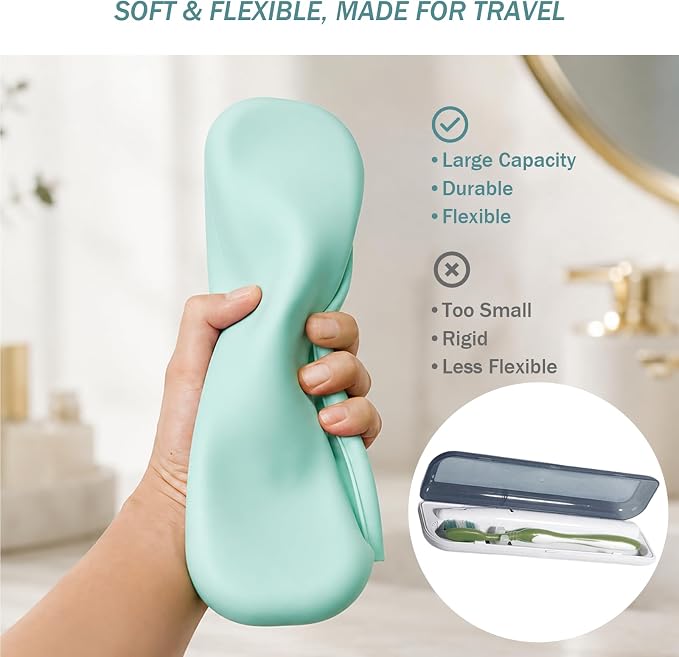 Silicone Toothbrush Travel Case, Upgrade Large Toothbrush Cover for Travel | Electric & Manual Toothbrush Travel Cover for Men and Women, Portable Toothbrush Holder for Trave, Gym, Business Trip, School - Image 4