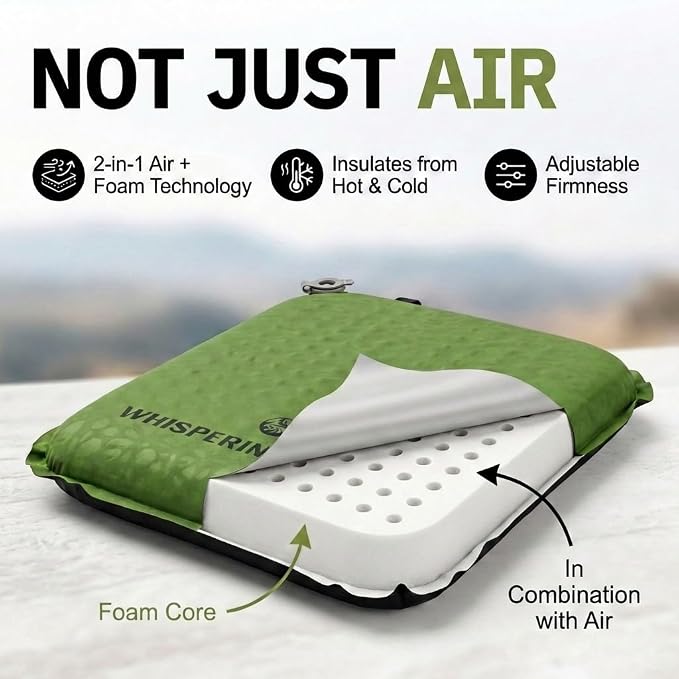 Whispering Winds Inflatable Seat Cushion | Comfortable & Packable Blow-up Foam Pad for Airplane Travel, Stadium Outdoors, Camping, Car & More - Image 6