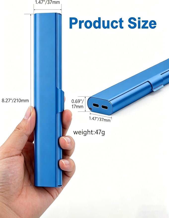 Aluminum Toothbrush Travel Case: Breathable & Dirt-Proof Hotel Camping Outdoor for Portable Storage Recyclable Traveler(1,Blue) - Image 7