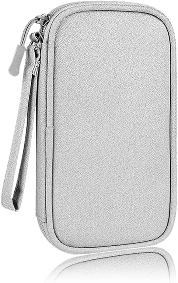 Electronics Organizer Bag Pouch Cable Charger Case Travel Shockproof Cord Carrying Case for Earphone Powerbank USB Hard Drive SD Card (Grey) by DUMEALAGR
