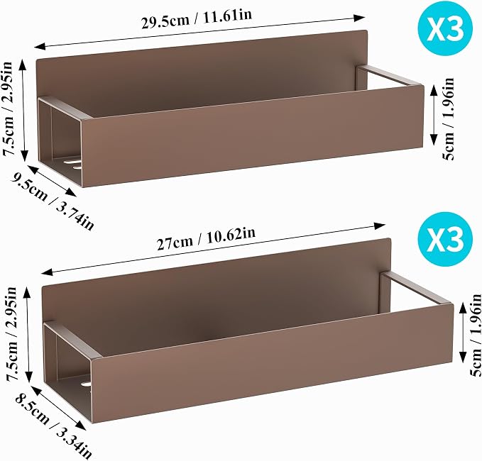 HuggieGems Metal Magnetic Spice Rack for Refrigerator Bronze, 6 Pack | Magnetic Shelves Heavy Duty for Fridge in Kitchen, Seasoning Storage Organizer, For Oven Washer and Dryer, For Heavier Items - Image 7