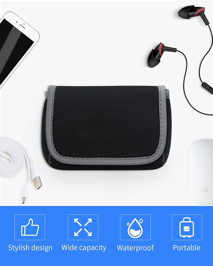 LENTION Medium Gray Travel Electronic Organizer Pouch with Hook-and-Loop | Compact Tech Storage Fits Adapter, Mice, Charger, Power Bank & Cable to Keep Daily Travel Accessories Neatly Sorted - Image 7