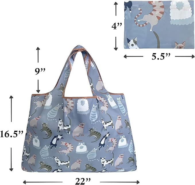 allydrew Large Foldable Tote Nylon Reusable Grocery Bags - Image 6
