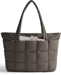 BAGSMART Expandable Tote Bag for Women, Puffer Work Tote Travel Bag | Quilted Carry On Bag for Travel Work Gym College, Waterproof Travel essentials by BAGSMART