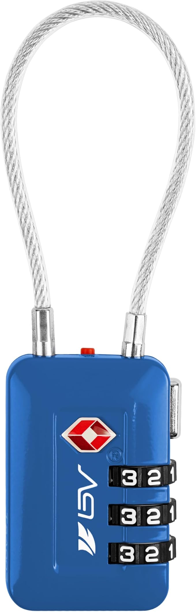 TSA Accepted Luggage Travel Lock, Set-Your-Own Combination Lock for School Gym Locker, Luggage Suitcase Baggage Locks, Filing Cabinets, Toolbox, Case (Blue, 1 Pack) by BV
