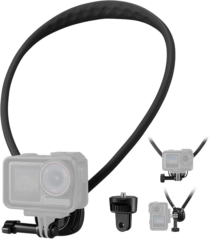 K&F Concept Hands-Free POV Neck Mount with Air Cushion for Action Camera | Camera Holder with 1/4" Adapter Vlogging for GoPro Hero 13/12/11/10/9/8, Insta 360 X6/X5/X4, DJI Osmo Action 6/3/4/5 Pro TW02 by KFCONCEPT