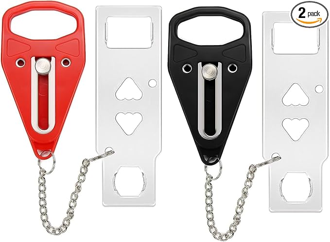 Rerishom 2Pack Portable Door Lock, Hotel Travel Door Lock Security for Home | Hotel Safety Device for Door Security, Portable Lock for Hotel Room, Apartment, College Dorm and Travel by HuiQiuRerishomLtd