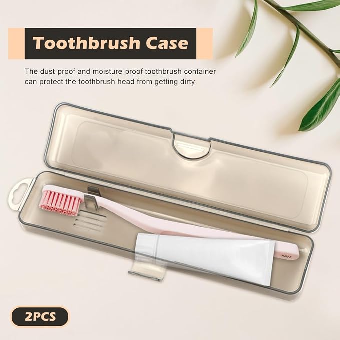 2 Pack Toothbrush Box,Travel Size Toothbrush Box Cover Portable Clear Black Cases Design with Holes for Home, Travel, Business Trips, Hotels(COLOR:Black) - Image 3