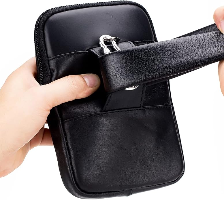Leather Waist Pack Phone Belt Bag for Men Loop Holster Wallet Cellphone Case Pouch Pack Clip Money Purse - Image 4