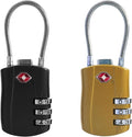 TSA Locks for Luggage, Small Padlock Combination with Cable, Luggage Locks TSA Approved, Combo Padlock with Code, for Travel Suitcase, Gym Locker, Gun Case, Backpack Zipper (Black+Golden) by SpecializeinCombinationLock