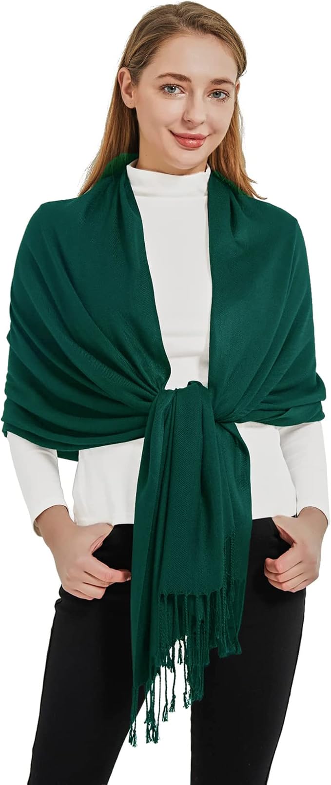 Soft Silky Pashmina Shawl Wraps Solid Colors Scarf for Wedding Evening Dresses by Ronfoxi