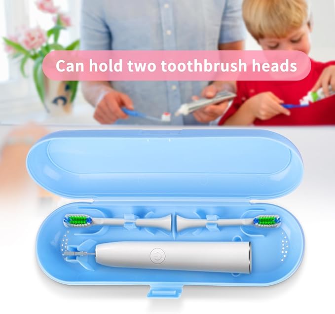 Fowecelt 2 Pack Electric Toothbrush Travel Case for Oral-B Pro and Other Electric Toothbrush, Portable Travel Toothbrush Holder(Blue & Pink) - Image 6