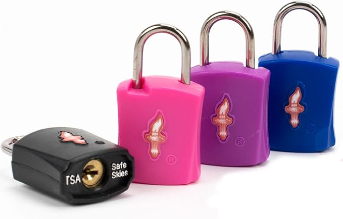 Safe Skies 4-Pack 4-Color Family TSA Travel Key Lock | 4 Colors for Family (Pink/Blue/Purple/Black) | Keyed Alike | 2 Keys/Lock | TSA Safe Skies Approved | 90-Day Warranty - Image 6
