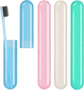 Hooqict 4 Pack Toothbrush Cases Travel Toothbrush Holder Portable Toothbrush Container Plastic Protector Cover Case for Traveling, Camping, Home, School, Business by Hooqict