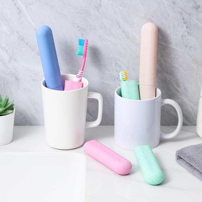 Muslih 4 Pack Toothbrush Travel Case, Toothbrush Holder with Ventilation Holes, for Travel, Home, Business, School, Camping - Image 3