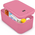 Small Lock Box, Lockable Storage Box with Combination Code for Medication Safe, Medicine Lock Box for Pills/First Aid Kits/Food/Snack Phone Jail, Locked Container for Home/Fridge/Office/School (Pink) by Unknown