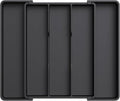 Lifewit Utensil Organizer for Kitchen Drawers, Expandable Utensil Tray | Adjustable Cooking Cutlery Silverware Flatware Holder, Plastic Spatula Tools Storage Divider, 11-18 x 14", Black by Lifewit