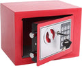Yuanshikj Small Steel Security Safe Box with Keypad,Key;0.23 Cu Ft, Red | Electronic Digital Secure,9.1" W x 6.7" D x 6.7" H,Hidden for Home Dorm Apartment Hotel Office Cash Jewelry Storage by Yuanshikj