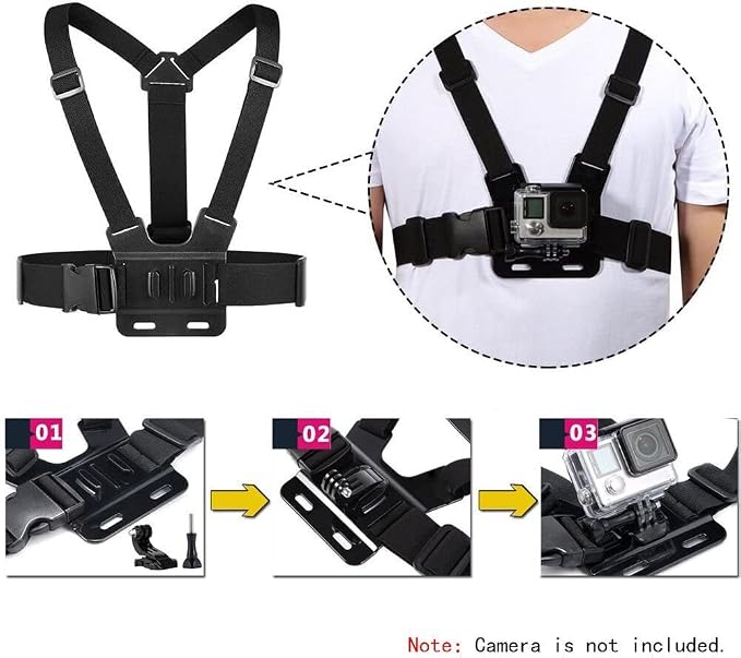 Action Camera Accessories Head Strap Mount Chest Harness | Compatible with AKASO EK7000 Brave 4 Brave 7 LE V50X Native/GoPro HERO 13 12 /VEMONT/Dragon Touch/ODDV/HLS/Apexcam/REMALI - Image 4
