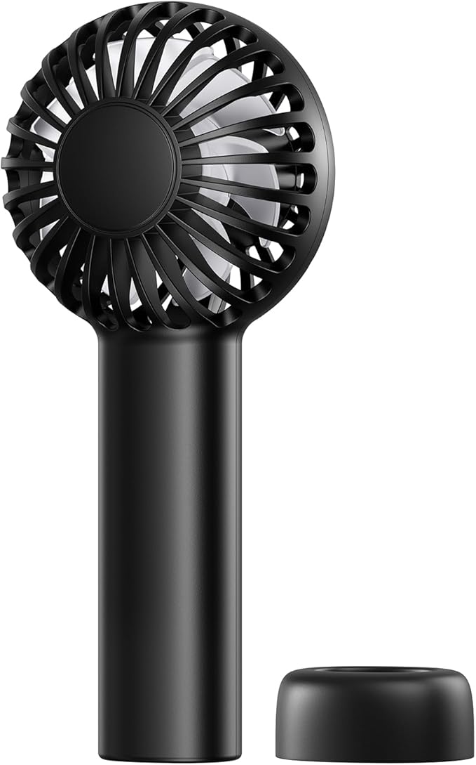 SWEETFULL Mini Portable Fan - Rechargeable Handheld Fan, 3 Speeds Personal Hand Gifts for Travel Essentials, Lash, Makeup, Eyelash, Kids, Girls, Women - USB, Cute Design Black by SWEETFULL