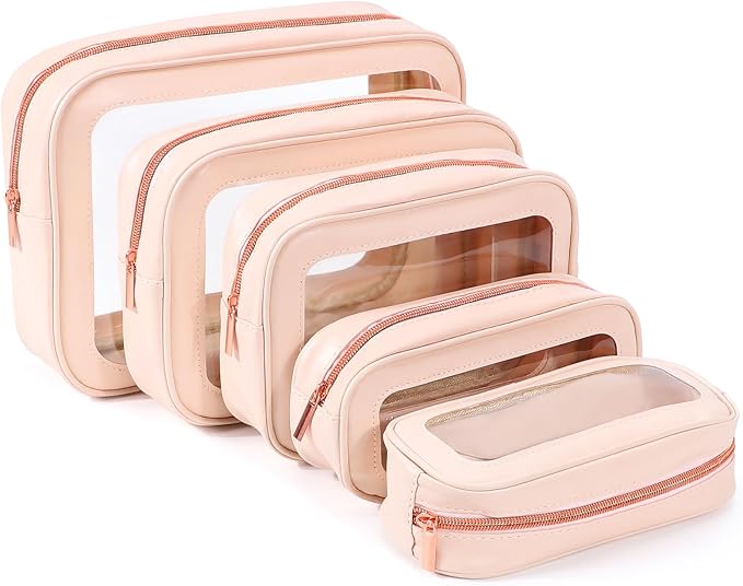 YOPCDJ 5PCS Diaper Bag Organizer Pouch Set, TSA Approved Toiletry Bag，Clear Waterproof TPU Makeup Bag Set Travel Organizer Bags for Women and Kids by YOPCDJ