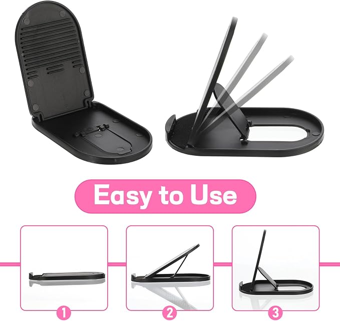 6PCS Foldable Phone Stand - Colorful Desk Office Cell Phone Holder, Mobile Tablet Holder for Airplane Headphone, Essential CellPhone Accessories, Portable Versatile Stand for Travel(6 Colors) - Image 5