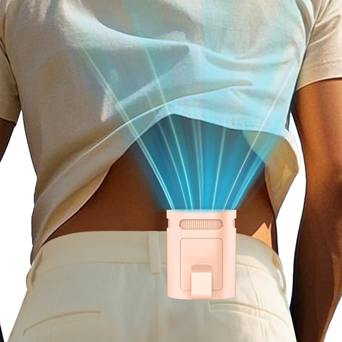 Waist Fan Clip on-Mini Lightweight Portable Fans Rechargeable Under Shirt Belt Pants Body Fans that Blow Cold Air,Waistband Cooling Fan,Powerful Small Personal Hanging Neck Cooler AC Travel Black by KJXICNeckFan