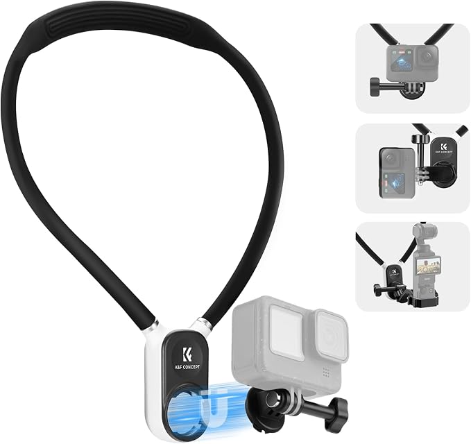 K&F Concept Magnetic Neck Mount Hand Free Chest Stand for Action Camera | Magnetic Quick Release One-Click Button, Outdoor Indoor Sports POV Vlog Video Recording for GoPro Hero 8-13 Black, DJI Osmo by KFCONCEPT