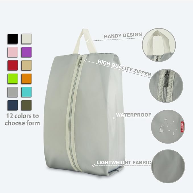 6pcs Portable Shoe Organizer, Travel Pouches with Zipper, Golf Shoe Bags, Clothes Bags, Soccer Cleats Bag Shoe Pouch for Gym, Waterproof, Odor-Resistant (Grey) | Golf Shoe Bags, Clothes Bags, Soccer Cleats Bag Shoe Pouch for Gym, Waterproof, Odor-Resis... - Image 4