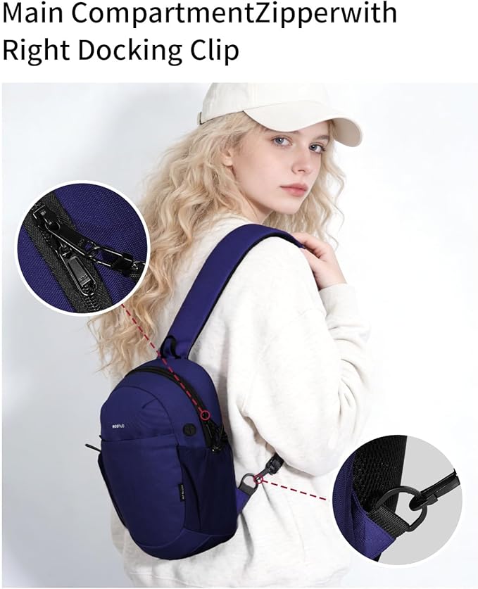 ECOHUB Anti-Theft Crossbody Bag Men Women RFID Blocking Lightweight Sling Backpack Water Resistant for Travel Hiking Outdoor - Image 4