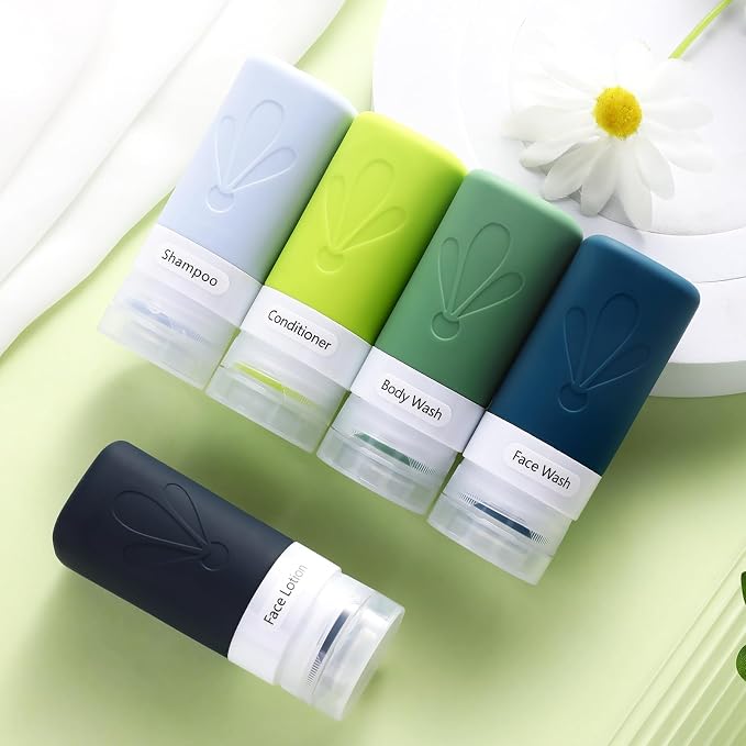 INSFIT Travel Bottles for Toiletries, TSA Approved 2oz Travel Size Toiletries, BPA Free Leak Proof Squeezable Silicone Tubes Travel Essentials for Shampoo Conditioner Lotion Soap - Image 5