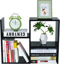 Desktop Shelf Freestanding Wooden Small Bookshelf Desk Supplies Organizers and Accessories Storage Display Rack Office Dorm Decor for Women, Black by PAG