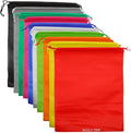 Pack of 10 Travel Shoe Bags, Portable Travel Non-Woven Shoe Packing Organizers Tote Bags w/Drawstring For Men and Women, 15.3"x11.5" (Multicolor) by HOLLY+TRIP
